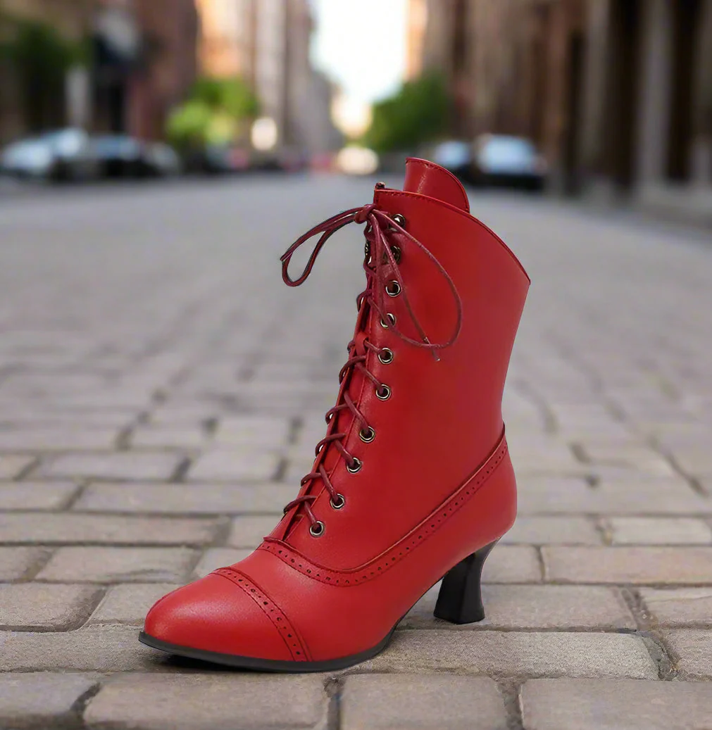 Women’s High Heel Martin Boots – British Style Motorcycle Fashion - Image 7