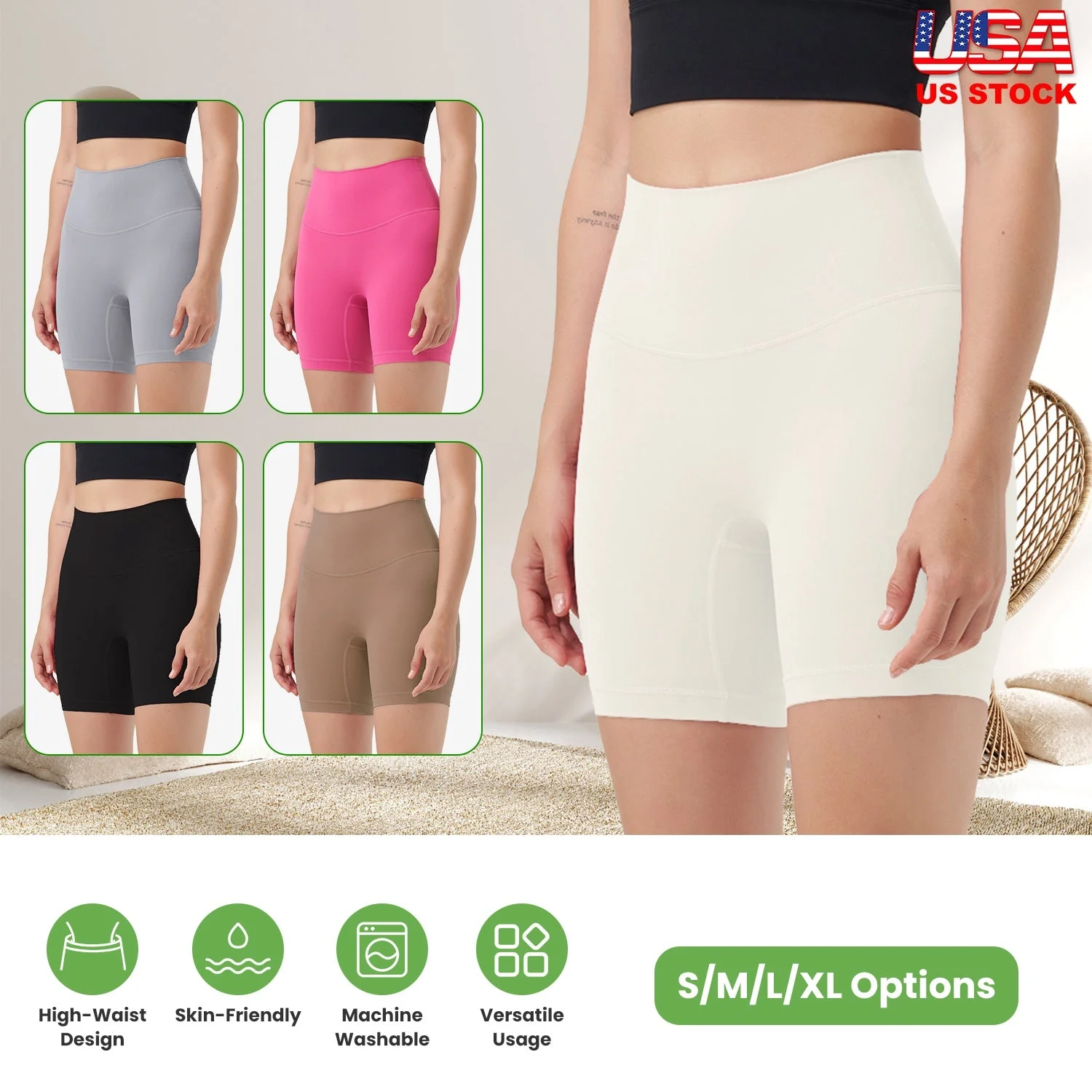 Women\'s High Waist Biker Shorts Tummy Control Pants Athletic Leggings Spandex Booty Shorts with 6.3In Inseam No Front Seam for Workout Yoga Running V - Image 3