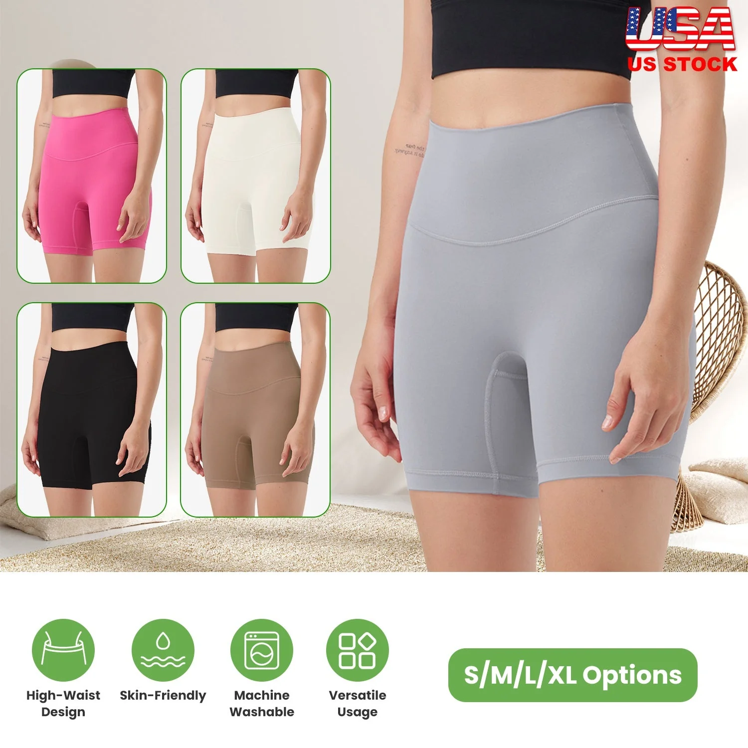 Women\'s High Waist Biker Shorts Tummy Control Pants Athletic Leggings Spandex Booty Shorts with 6.3In Inseam No Front Seam for Workout Yoga Running V - Image 4