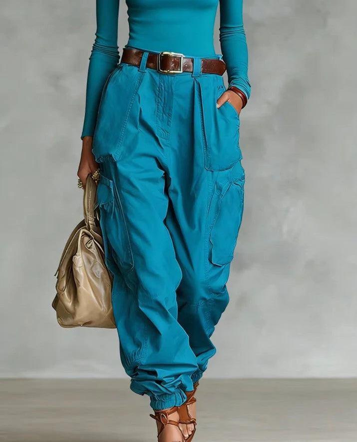Women’s High-Waist Loose Fit Wide-Leg Casual Trousers - Image 11