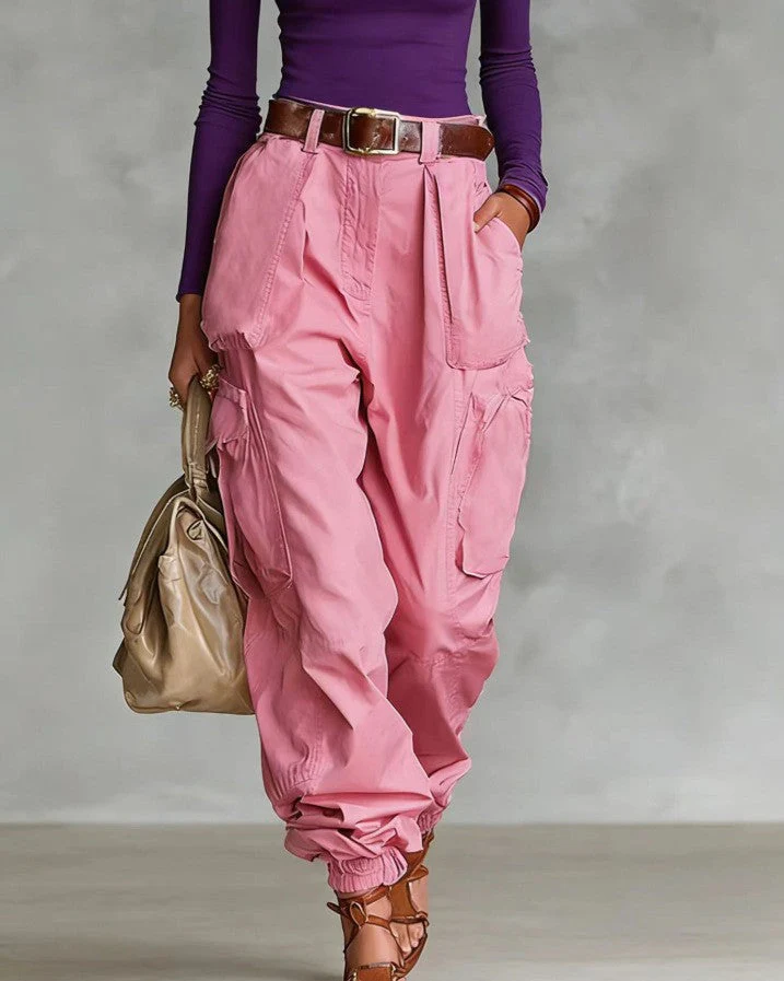 Women’s High-Waist Loose Fit Wide-Leg Casual Trousers - Image 12