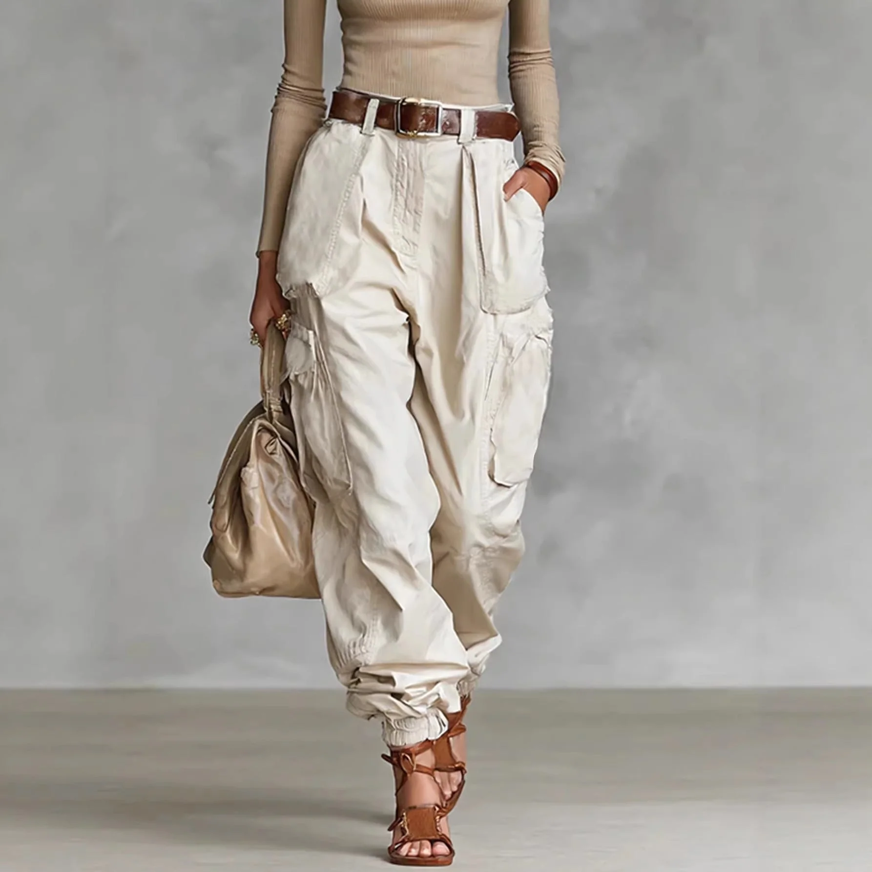 Women’s High-Waist Loose Fit Wide-Leg Casual Trousers - Image 2
