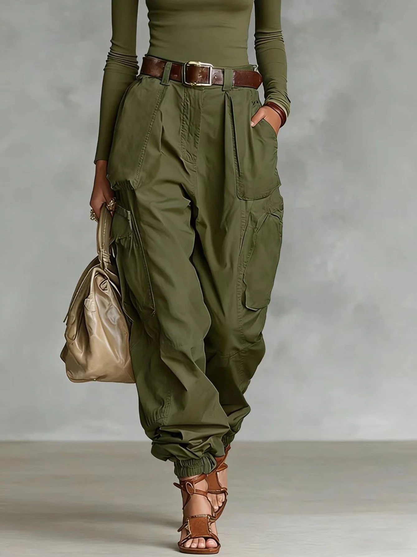 Women’s High-Waist Loose Fit Wide-Leg Casual Trousers - Image 4