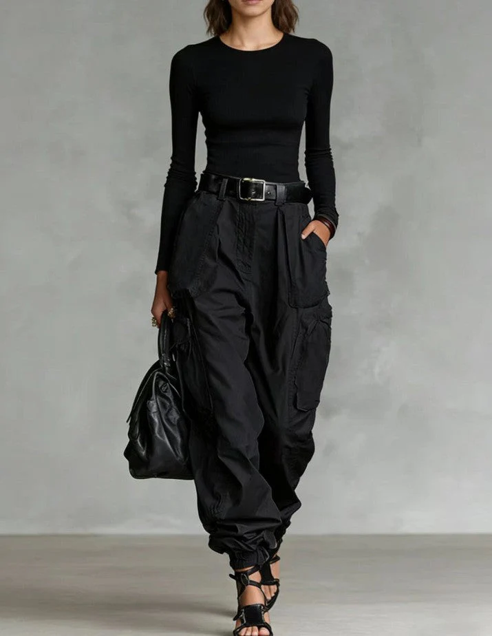 Women’s High-Waist Loose Fit Wide-Leg Casual Trousers - Image 5