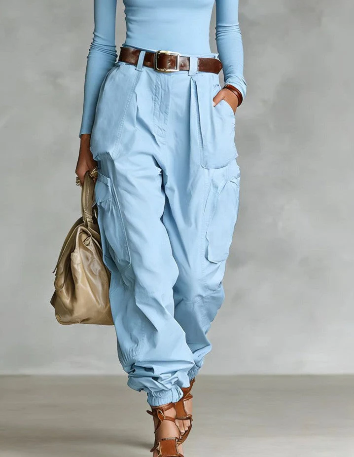 Women’s High-Waist Loose Fit Wide-Leg Casual Trousers - Image 9
