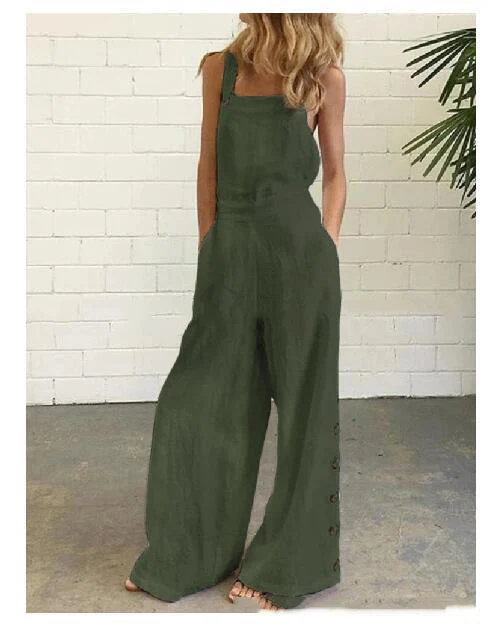 Women’s High-Waisted Sleeveless Denim Jumpsuit - Image 19