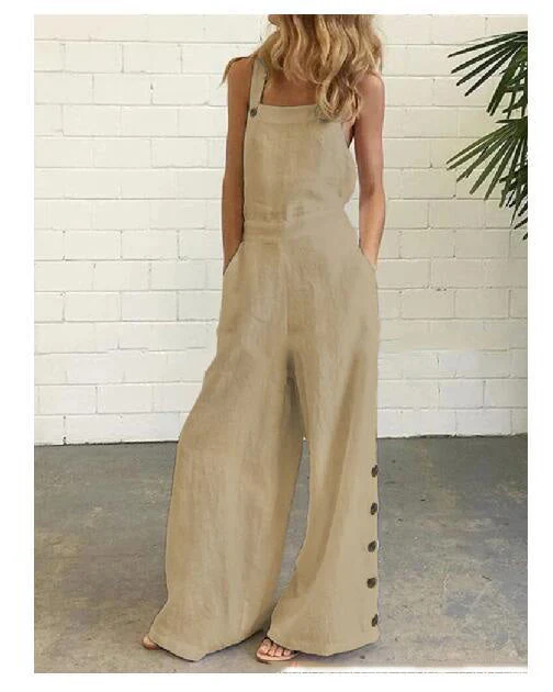 Women’s High-Waisted Sleeveless Denim Jumpsuit - Image 27