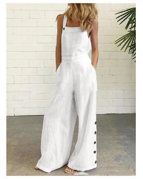 Women’s High-Waisted Sleeveless Denim Jumpsuit - Image 33