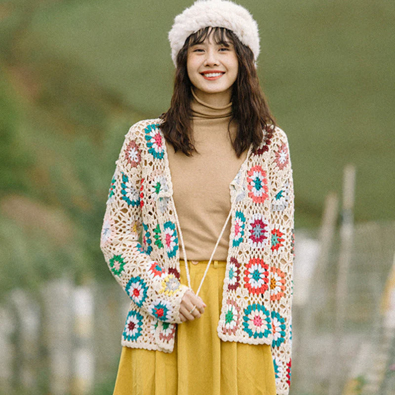 Women’s Hollow Hand Crochet Cardigan - Image 6