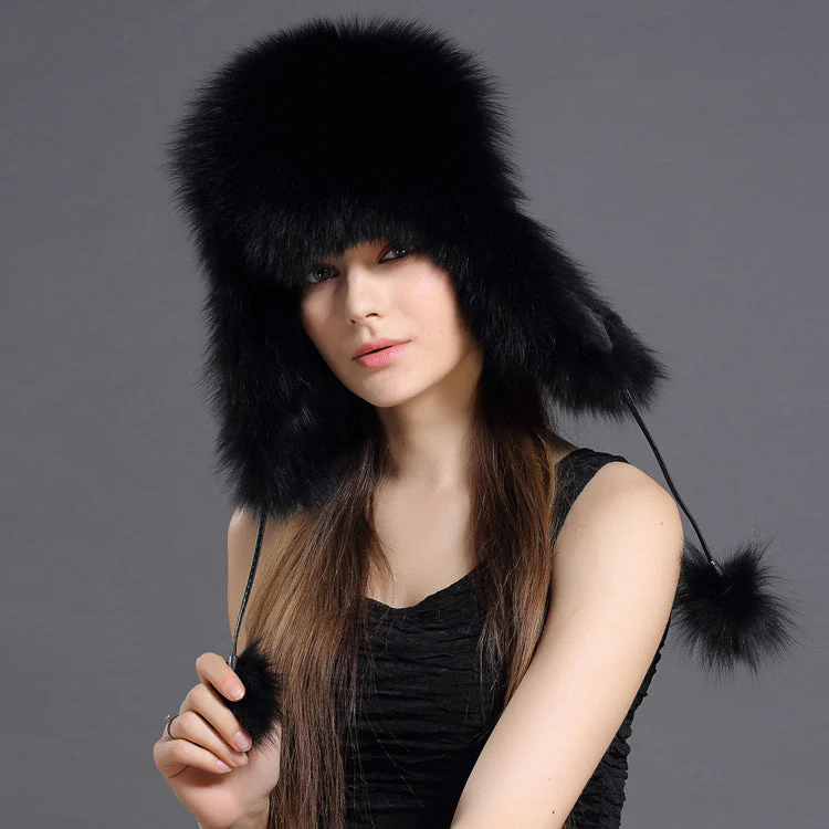 Women’s Korean Fox Fur Lei Feng Hat – Warm Winter Ear Protection Hat - Image 3