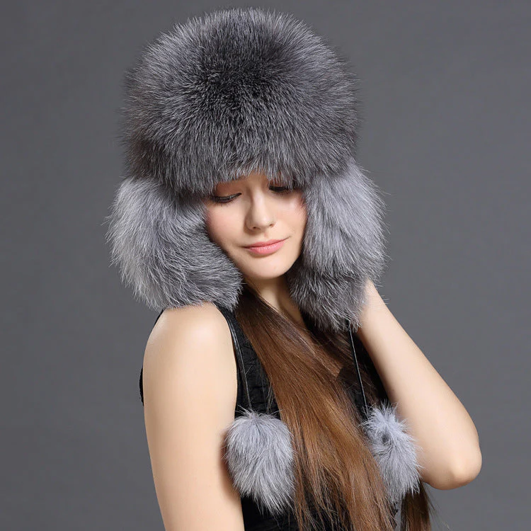 Women’s Korean Fox Fur Lei Feng Hat – Warm Winter Ear Protection Hat - Image 7