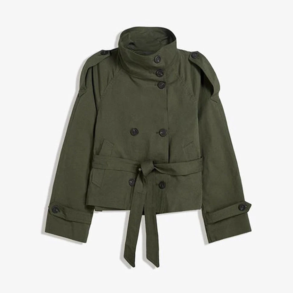 Women’s Lace-Up Waist Trench Coat - Image 7