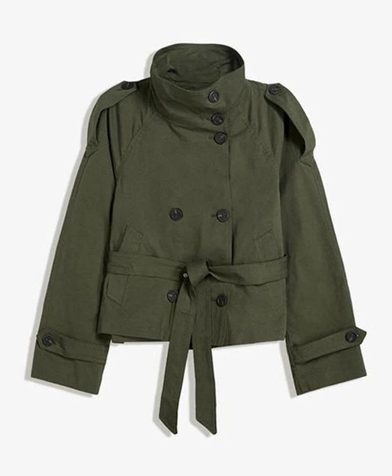 Women’s Lace-Up Waist Trench Coat - Image 8