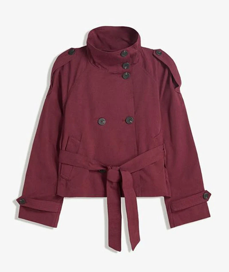 Women’s Lace-Up Waist Trench Coat - Image 9