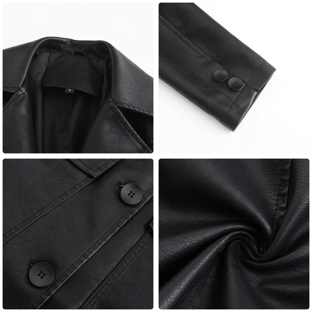 Women’s Long Leather Trench Coat – Fashion Outerwear - Image 2