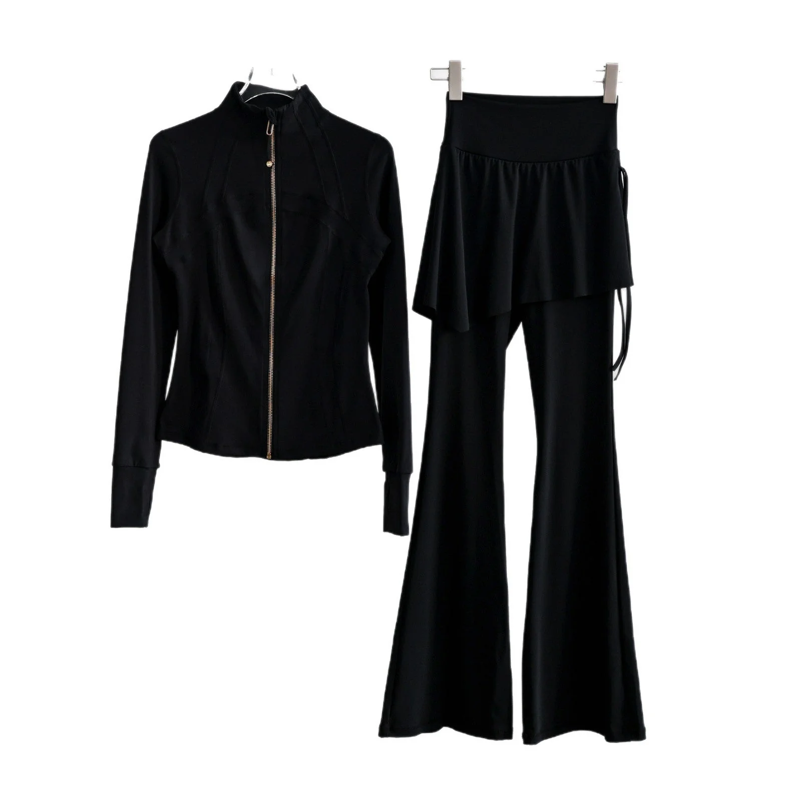 Women’s Long Sleeve Running Set – Zip-Up Slim Fit Gym Outfit - Image 4