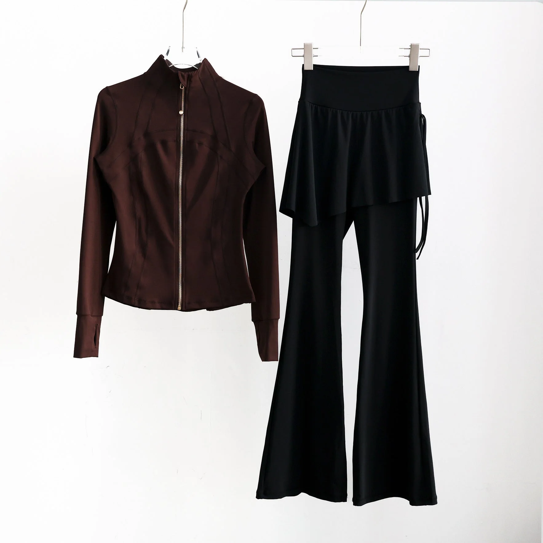 Women’s Long Sleeve Running Set – Zip-Up Slim Fit Gym Outfit - Image 7