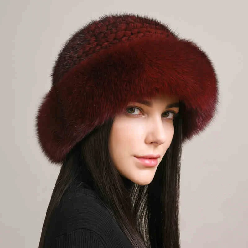 Women’s Mink Hair Winter Hat – Braided Fur Warm Elegant Beanie - Image 11