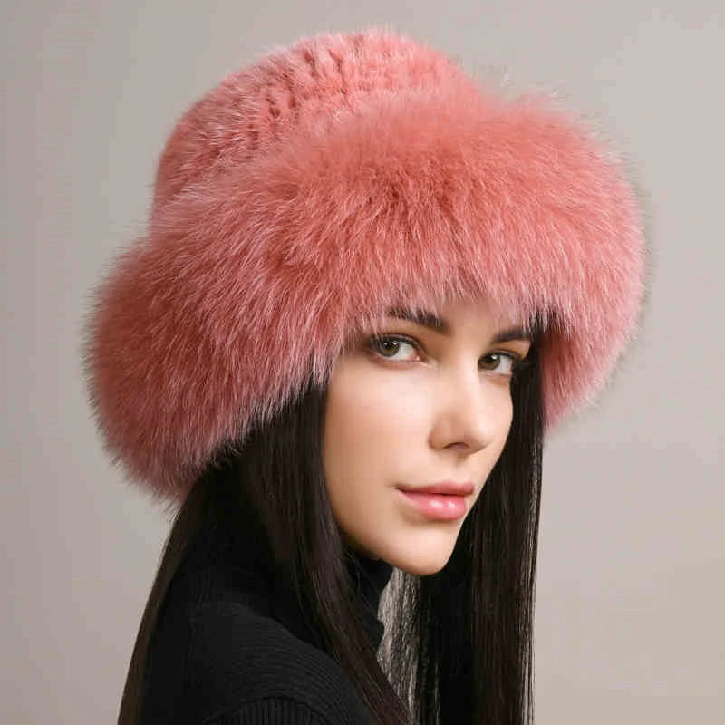 Women’s Mink Hair Winter Hat – Braided Fur Warm Elegant Beanie - Image 7