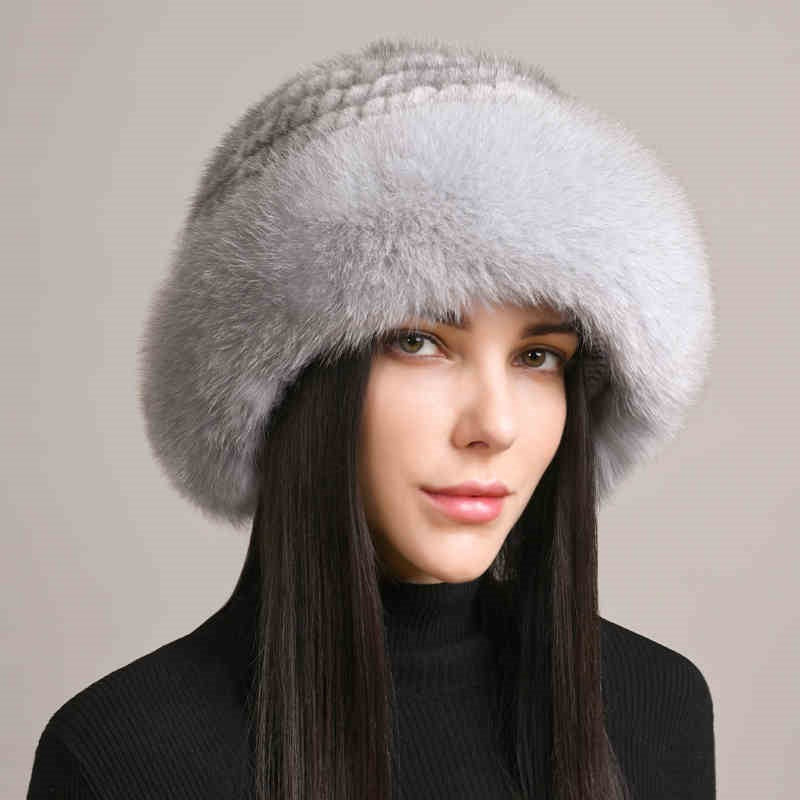 Women’s Mink Hair Winter Hat – Braided Fur Warm Elegant Beanie - Image 9