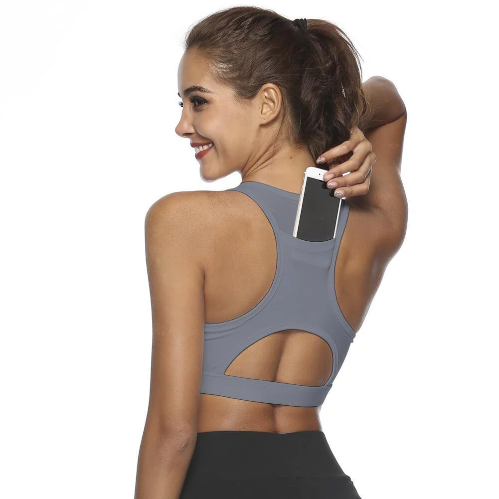 Women’s Pocket Sports Bra – Supportive Workout Bra with Phone Pocket - Image 14