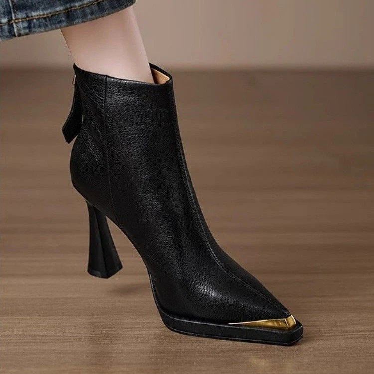 Women’s Pointed-Toe Chunky-Heel Side-Zip Boots - Image 5