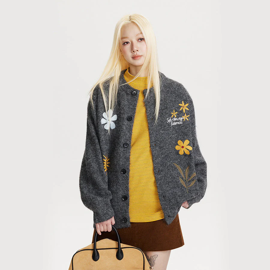 Women’s Retro Floral Embroidered Cardigan Sweater