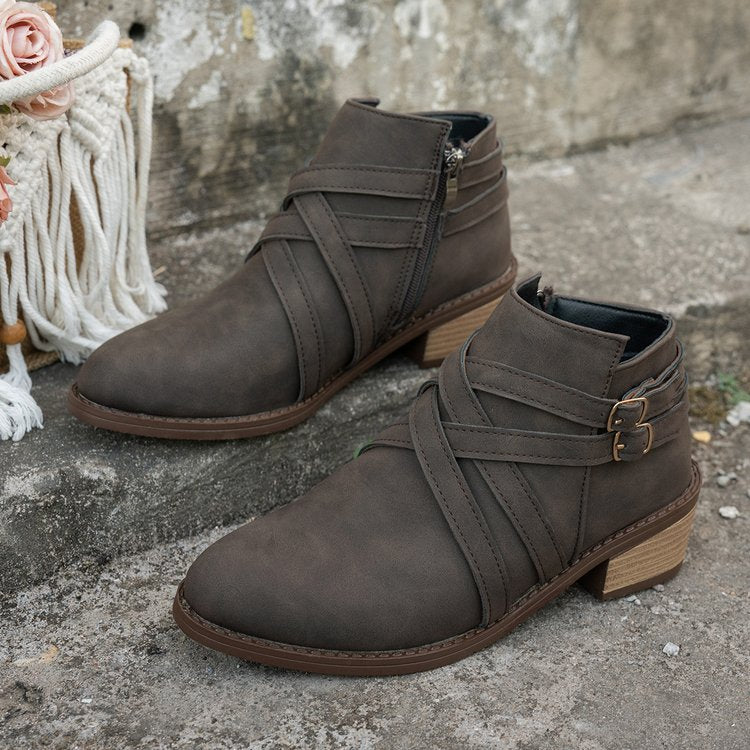 Women’s Retro High-Heel Ankle Boots – Chic Suede Single Boots - Image 6