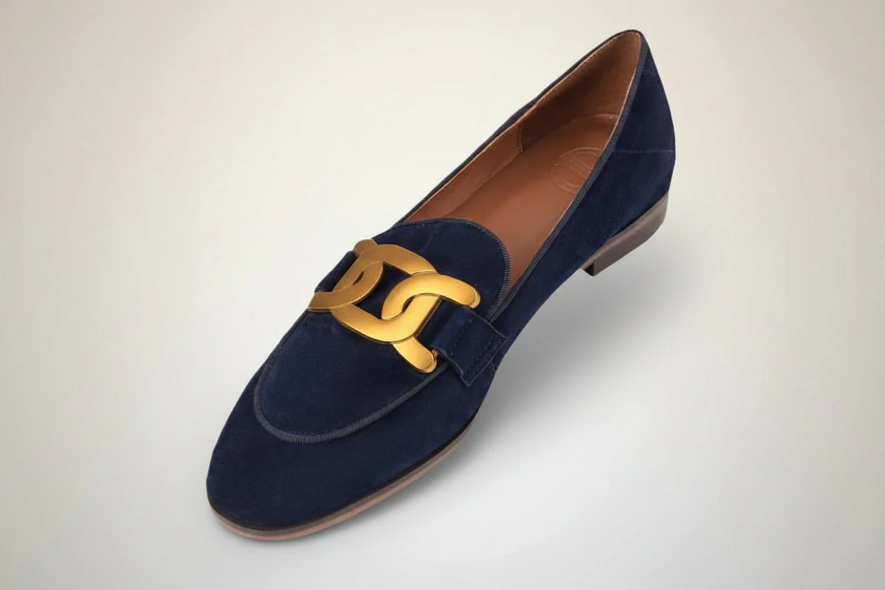 Women’s Retro Metal Buckle Slip-On Loafer Shoes - Image 4