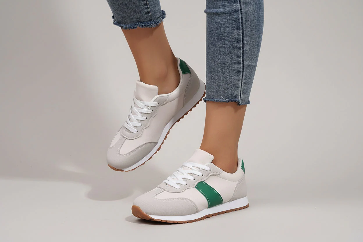 Women’s Round Toe Lace-Up Sneakers – Casual Thick Sole Height-Enhancing Shoes - Image 4