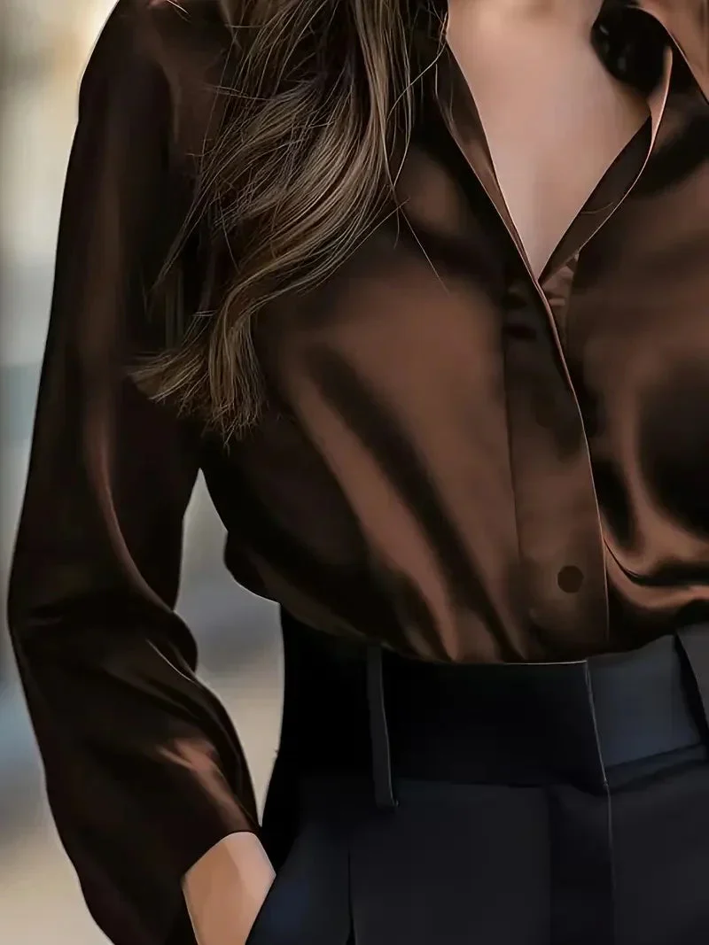 Women’s Spring-Autumn Lapel Button Shirt - Image 4