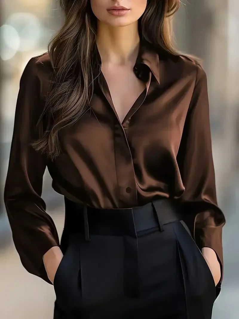 Women’s Spring-Autumn Lapel Button Shirt - Image 9