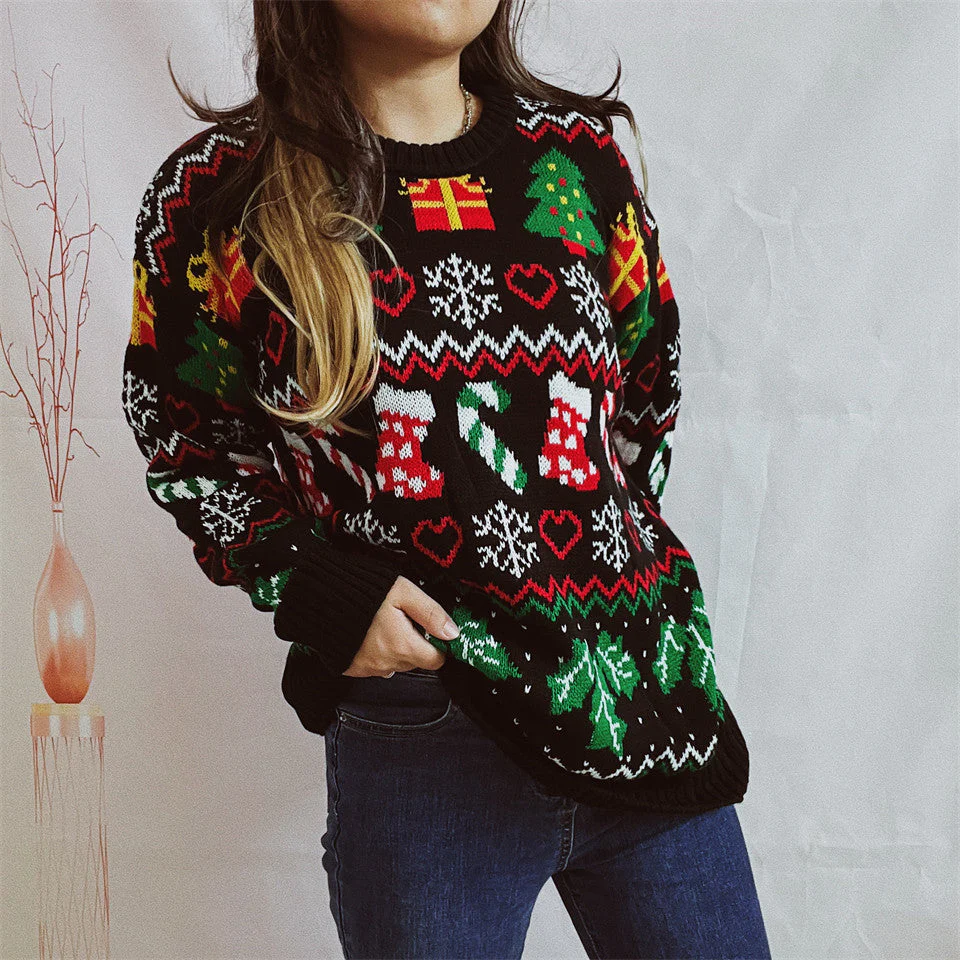 Women’s Stylish Loose Round Neck Long-Sleeved Sweater - Image 6