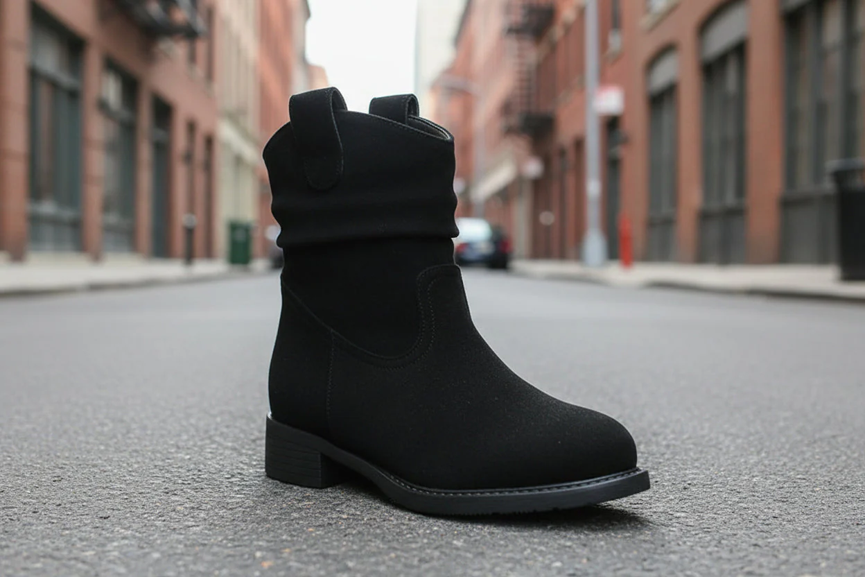 Women’s Suede Chunky Heel Slimming Ankle Boots - Image 2
