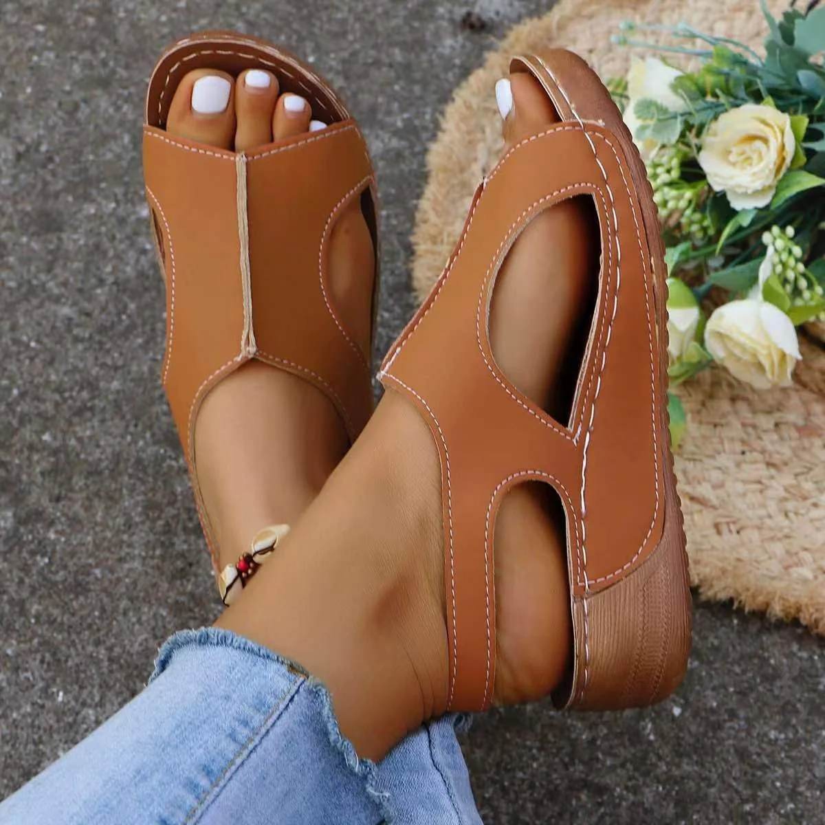 Women’s Summer Wedges – Elastic-Band Fish-Mouth Casual Sandals - Image 4