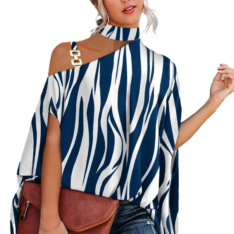 Women’s V-Neck Printed Off-Shoulder Vest Top - Image 15