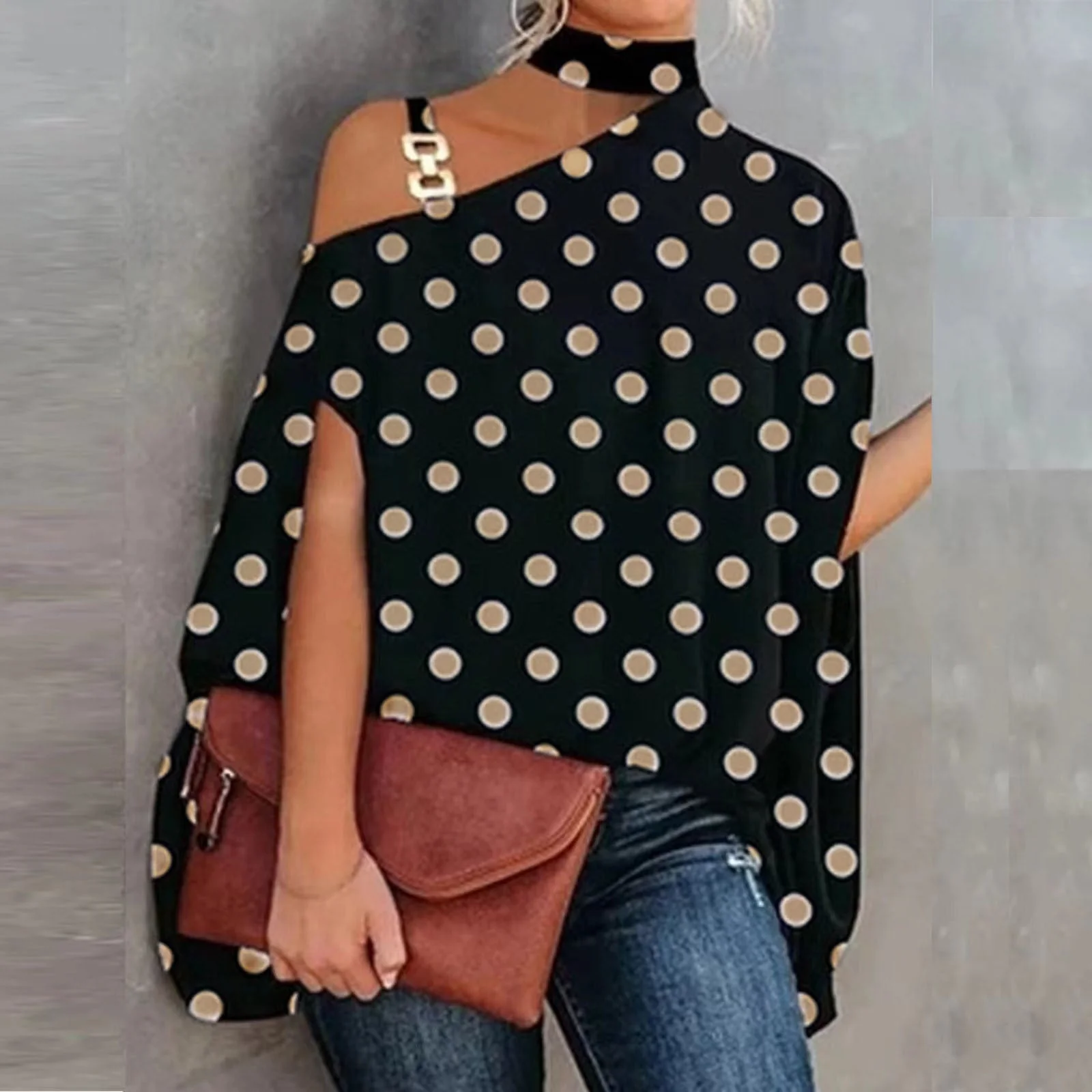 Women’s V-Neck Printed Off-Shoulder Vest Top - Image 21
