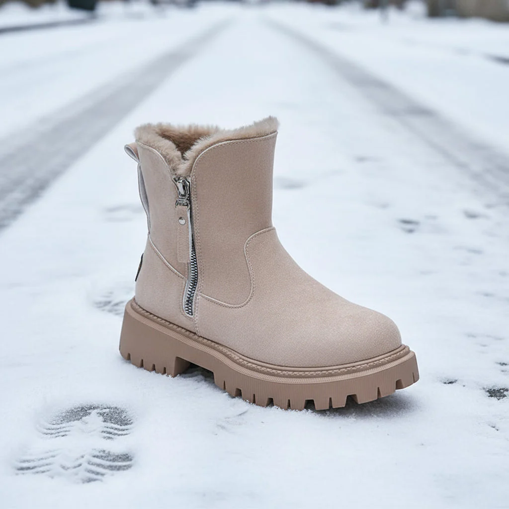 Women’s Velvet Lined Cotton Snow Boots — Plus Size Winter Warm Boots - Image 7