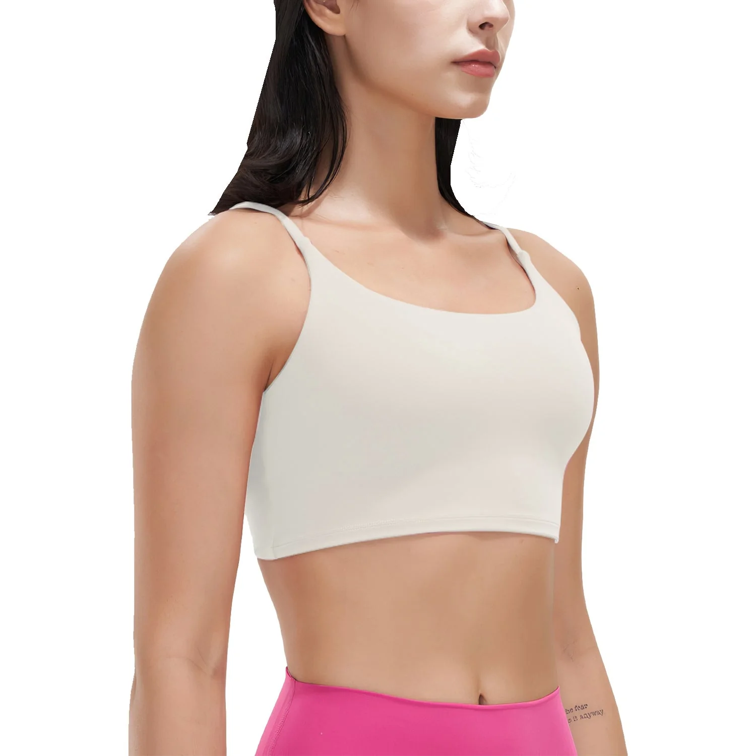 Women Strap Sport Bras Padded Strappy Crop Square Neck Low Impact Bras Sexy Fitness Tank Tops with Removable Pads Flat Straps for Gym Yoga Workout Run - Image 8