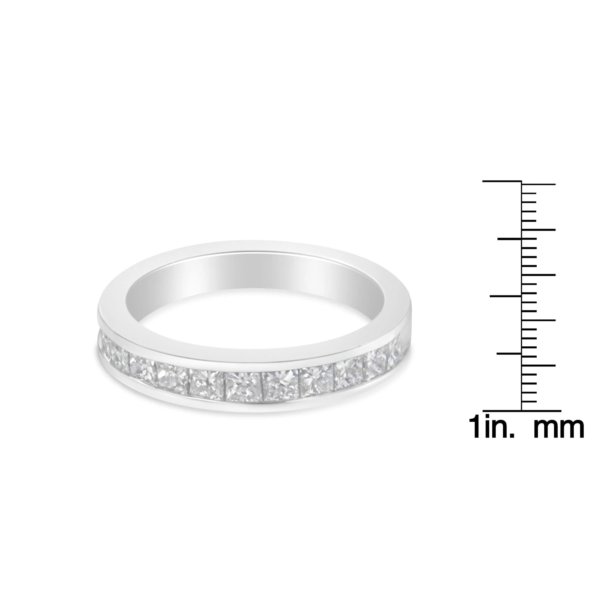 Women's 18K White Gold Princess Cut Diamond Band Ring (1 Cttw, G-H Color, SI1-SI2 Clarity) - Image 6
