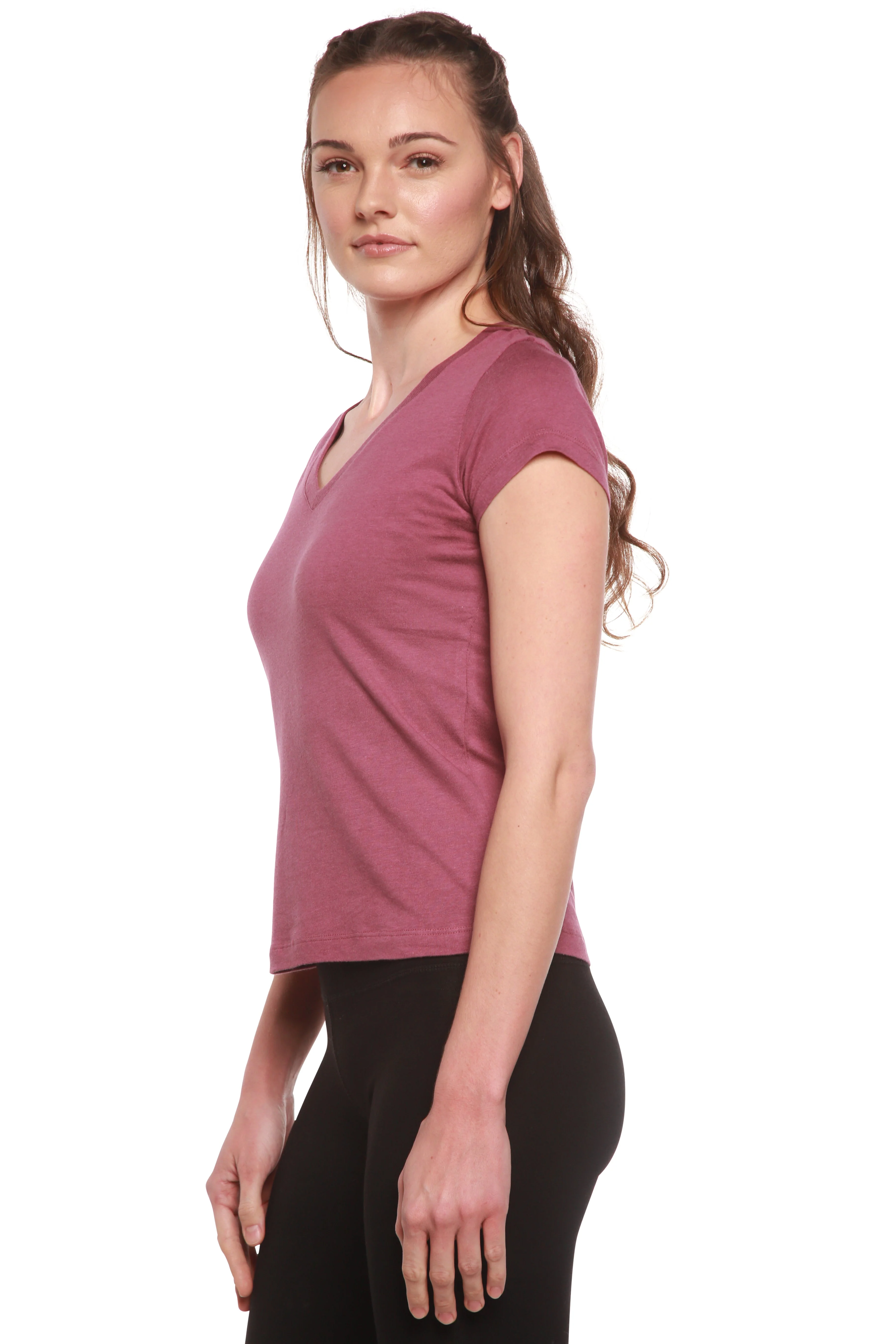Women's Bamboo Viscose/Cotton V-Neck Cap Sleeve T-Shirt - Image 9
