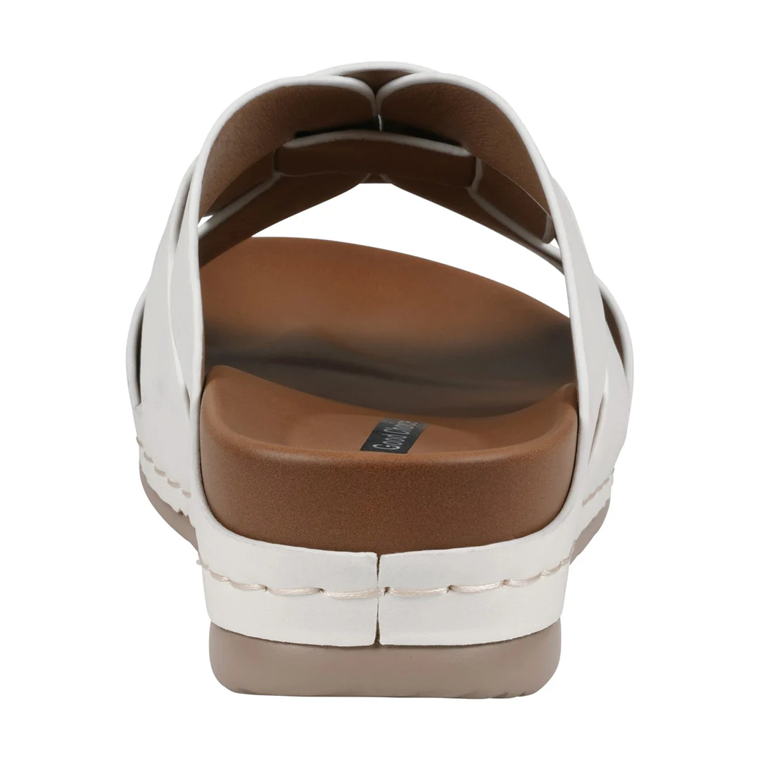Women's Betsy White Embellished Comfort Sandals - Image 4