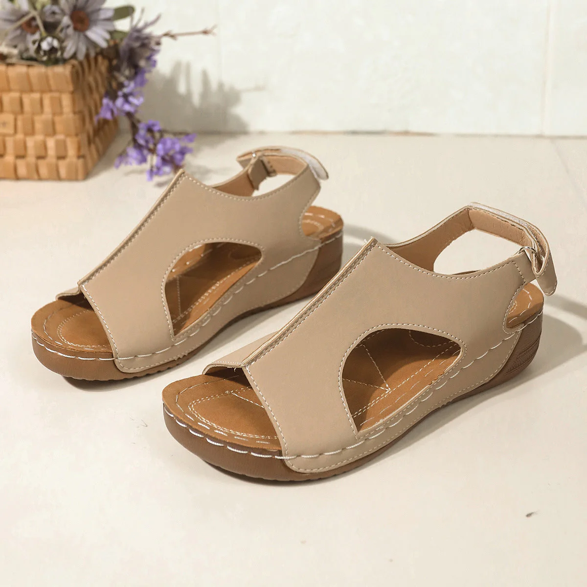 Women's Casual Velcro Strap Sandals - Image 9