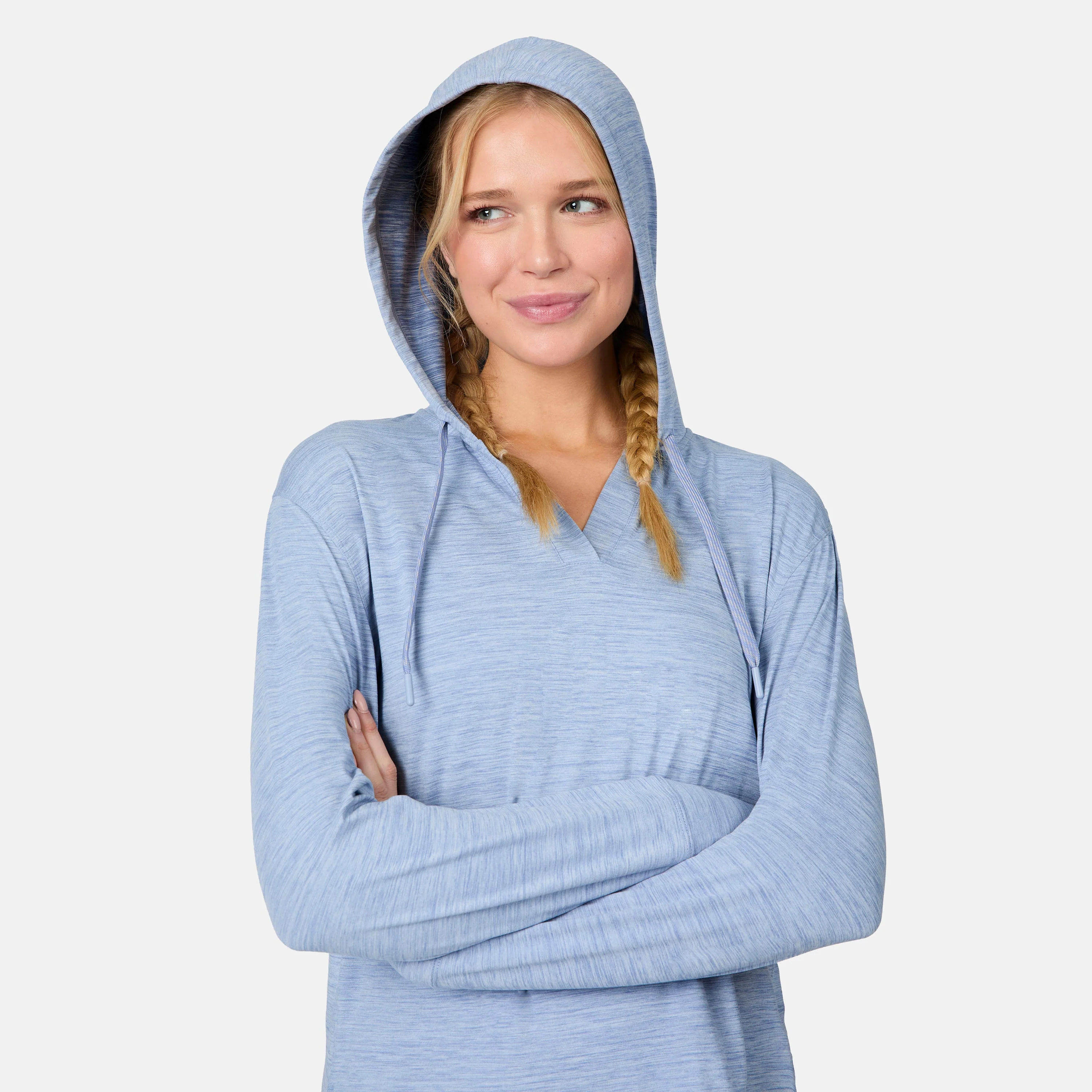 Women's Cloud Knit V-Neck Hoodie - Image 3