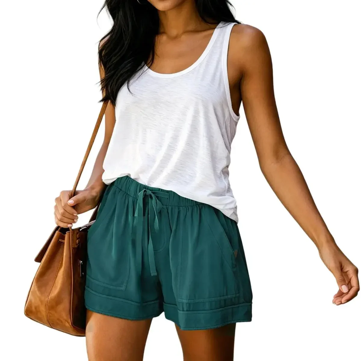 Women's Comfy Elastic Waist Casual Lounge Shorts - Image 65