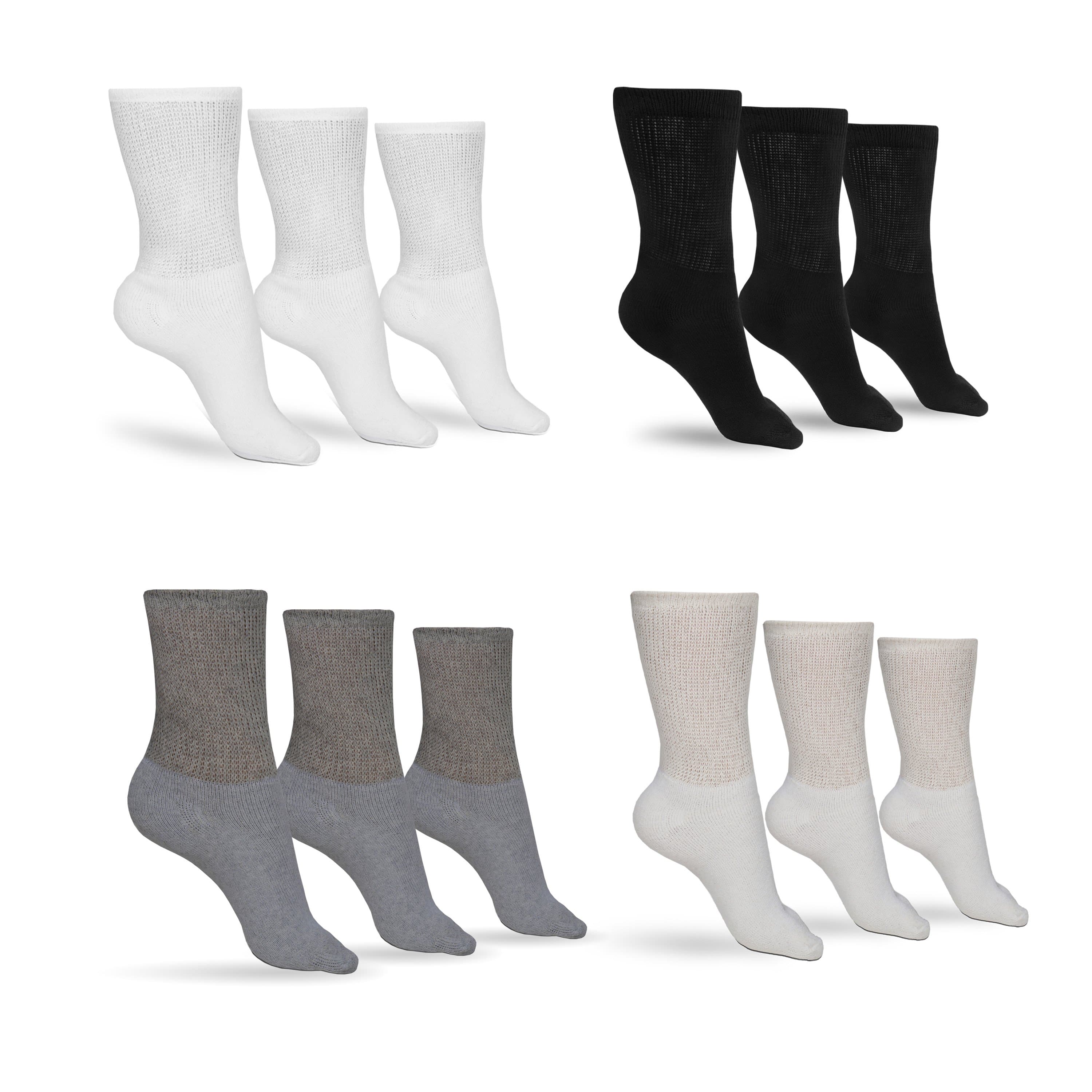 Women's Cotton Diabetic Crew Socks (Assorted) - Image 6