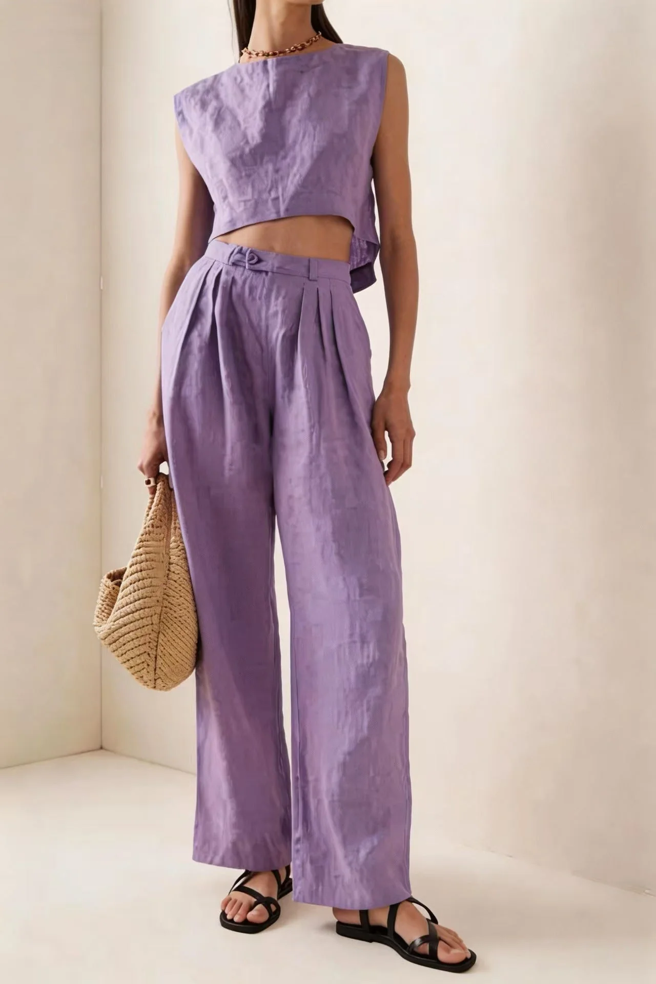 Women's Crew-Neck Loose Casual Two-Piece Set – Breathable T-Shirt & Pants - Image 4