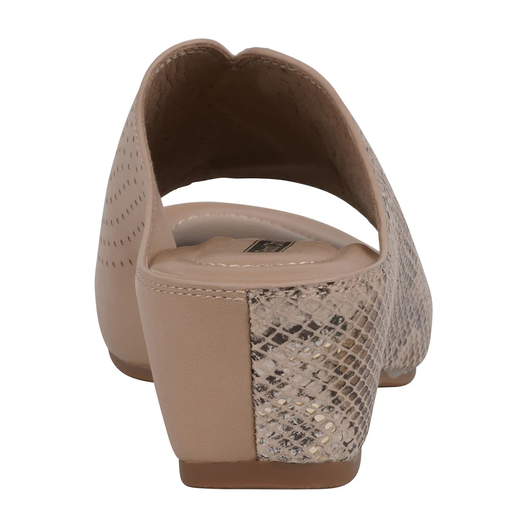 Women's Dacia Tan Snake-Skin Wedge Sandals - Image 2