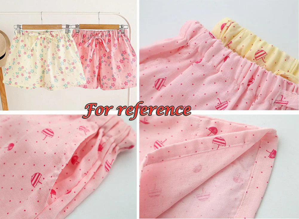 Womens Elastic Waistband Pajama Pants Striped Florals Loungewear Shorts - Pink - Image 2