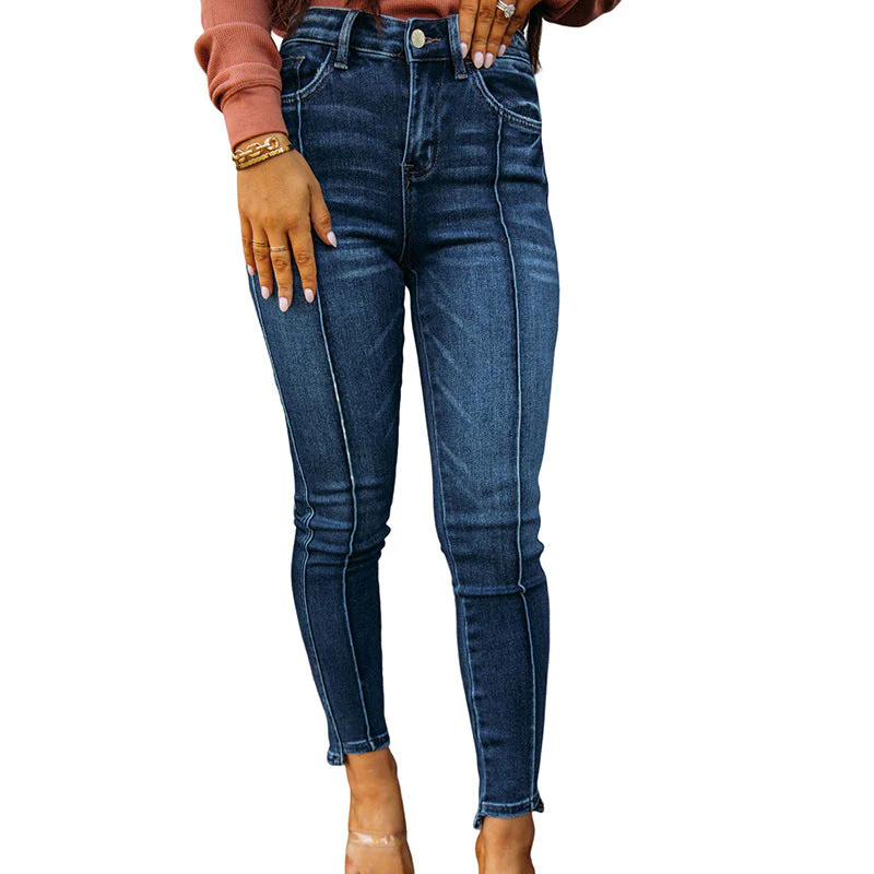 Women's Fashionable All-match Casual Slim-fit Washed Jeans - Image 3